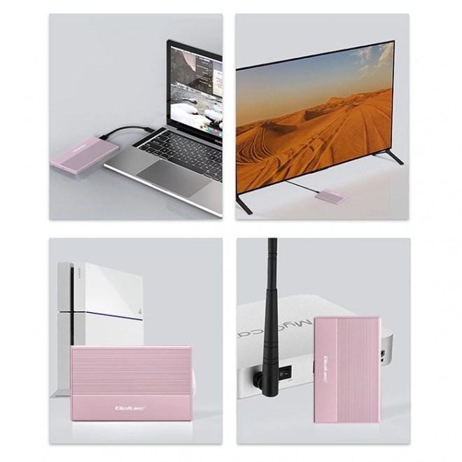 Skříň | Klec pro 2,5" SSD HDD | SATA | USB 3.0 | Super speed 5Gb/s | 2TB | Růžová barva