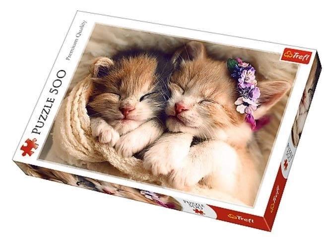 Puzzle 500 dílků spící koťata Trefl