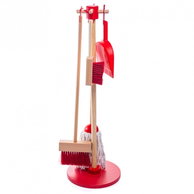 Bigjigs Toys dětský úklidový set – červený