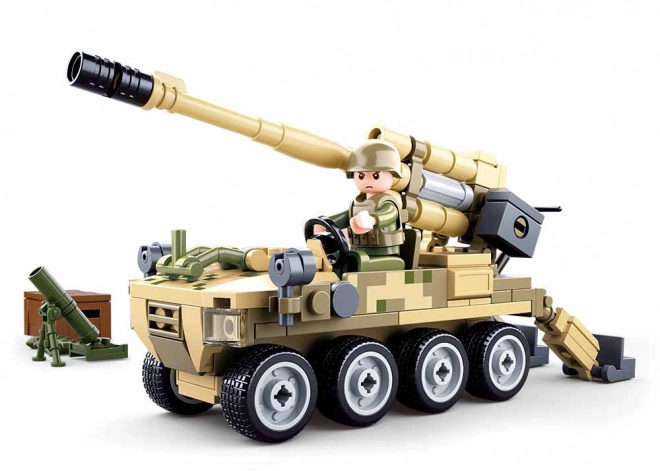 Stavebnice SLUBAN army – mobilní kanón 8x8 s pozemním minometem