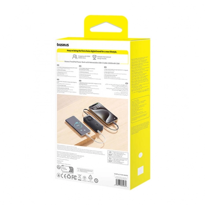 Powerbanka Baseus OS Free2Pull 10000 mAh s USB-C kabelem