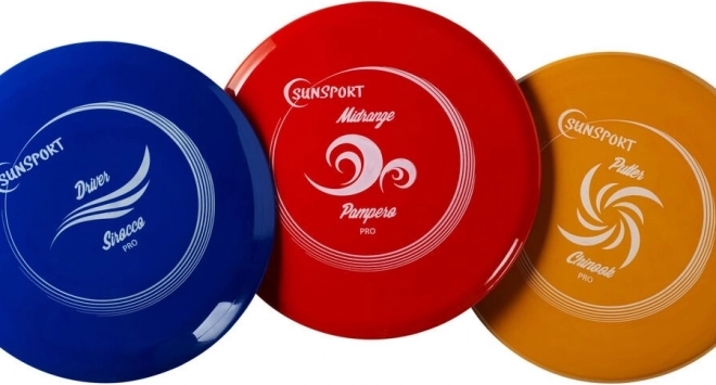Sada DiscGolf Sunsport Pro - Putter, Mid Range a Driver Plast