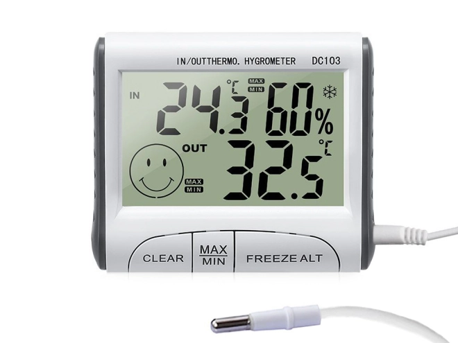 MAX/MIN paměť a volba °C/°F