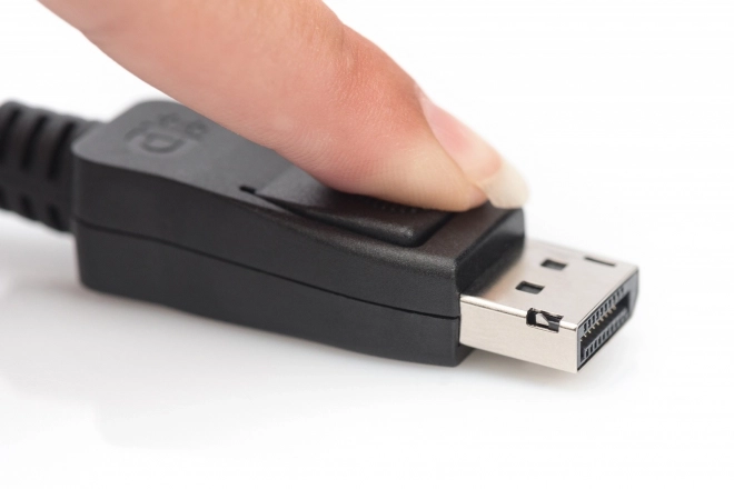 Propojovací kabel DisplayPort s nacvakávacím konektorem 8K 30Hz UHD typ DP/DP M/M černý 2m