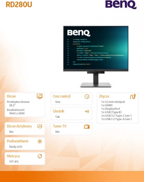 Monitor 28" RD280U 4K IPS