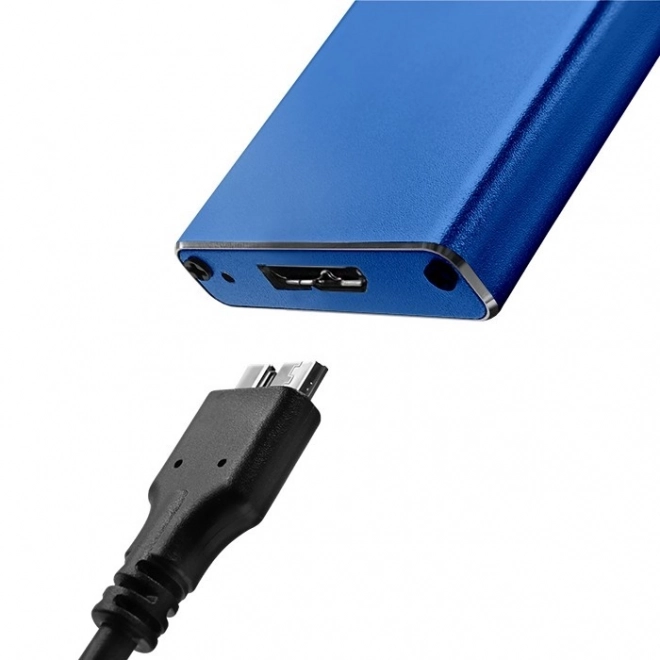 Skříň | Šachta pro disk M.2 SSD | SATA | NGFF | USB 3.0 | Superspeed 5Gb/s | 2TB | Modrá