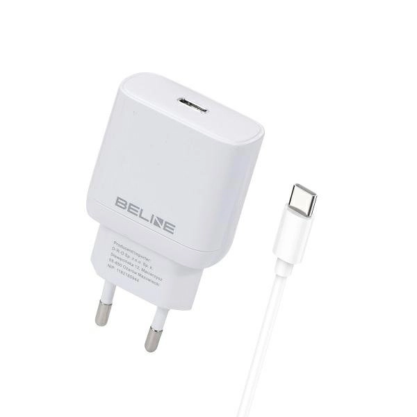 30W síťová nabíječka GaN USB-C + kabel USB-C – Bílá