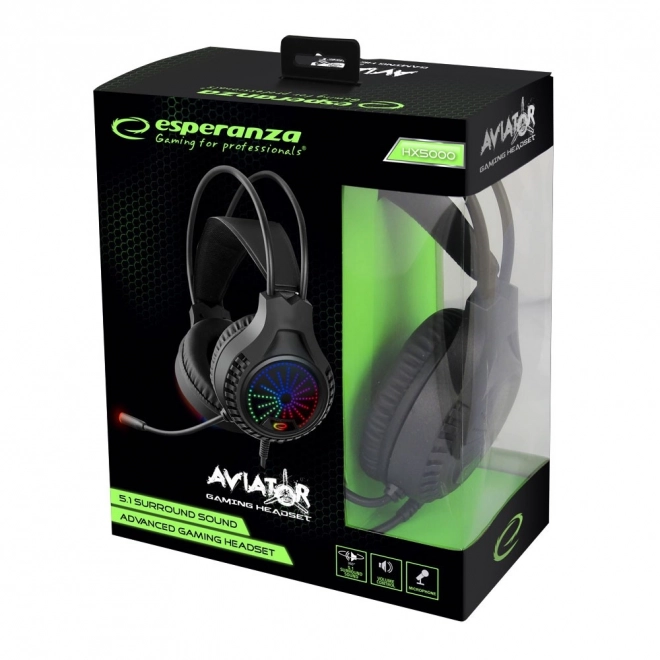 Sluchátka s mikrofonem Gaming 5.1 Aviator