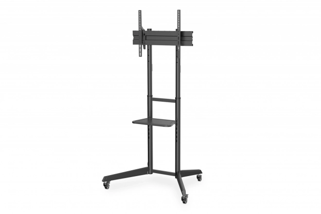 Jednoduchý mobilní stojan s policí 1xLCD max. 70" max. 50kg, VESA max. 600x400