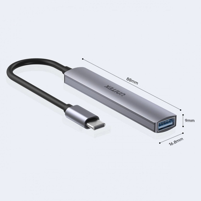 USB-C HUB; 3x USB-A 2.0 1x USB-A 5 Gb/s Hliníkový