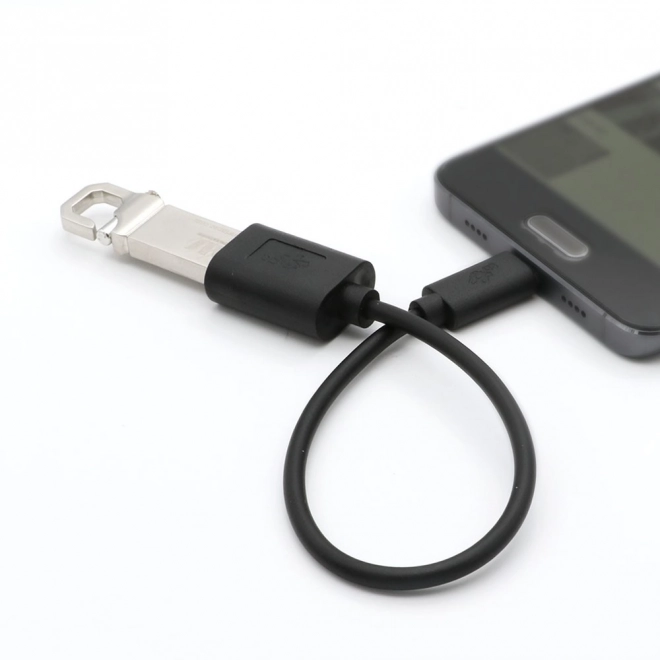USB AF - USB C 15cm OTG kabel černý