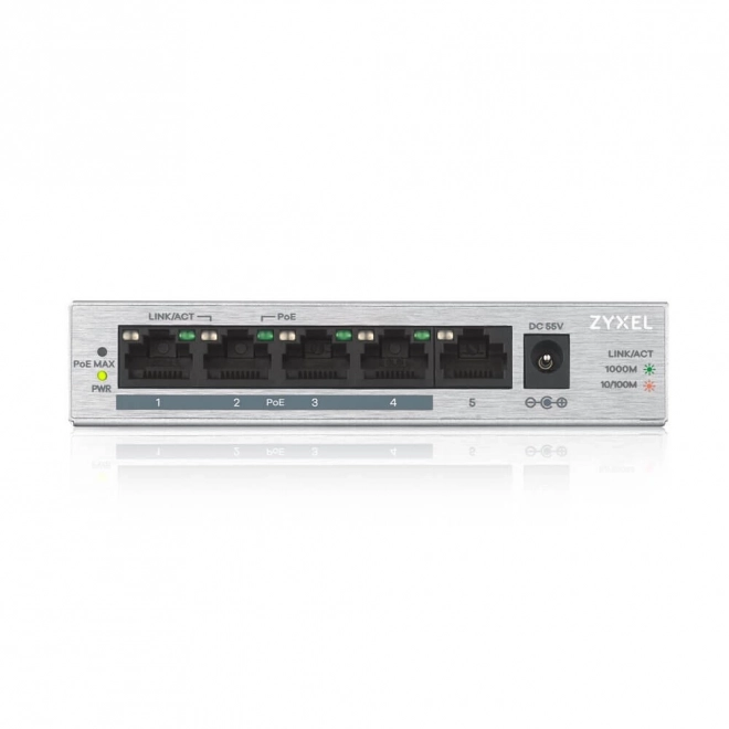 Přepínač GS1005-HP 5 portů Gigabit PoE+ pro stolní počítače bez správy 60W