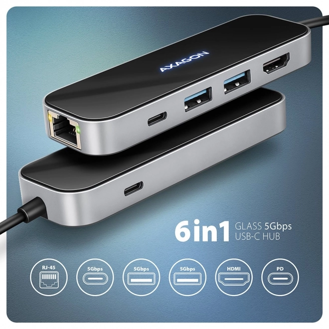 Wieloportový USB-C hub 6v1 pro notebooky a telefony