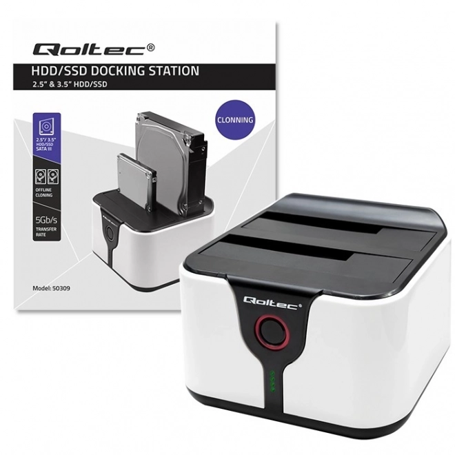 Dokovací stanice pro 2,5" 3,5" SSD | SATA III | USB 3.0 | Super speed 5Gb/s | s funkcí offline klonování