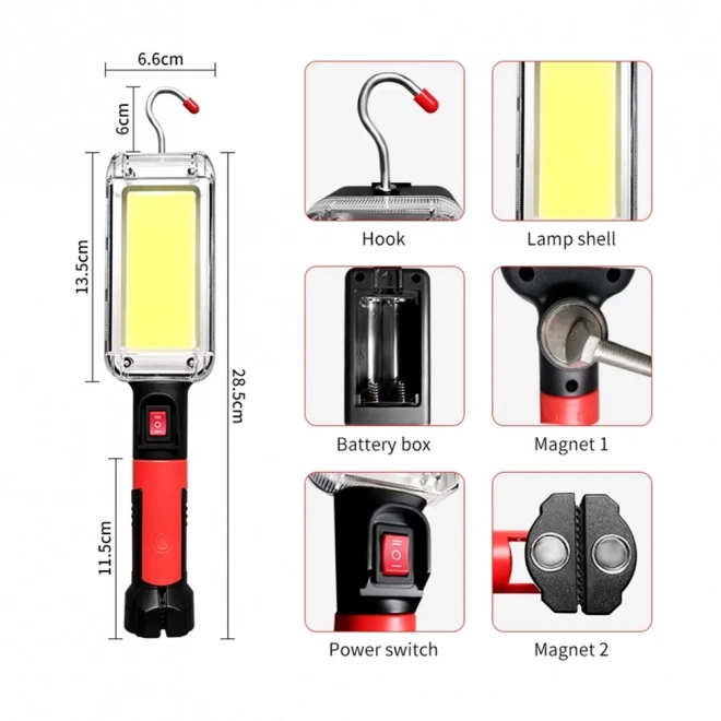 Dílenská lampa COB 700lm MCE307