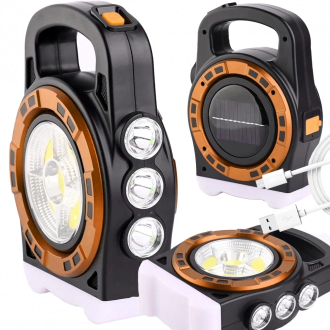 Přenosná solární LED svítilna s powerbankou
