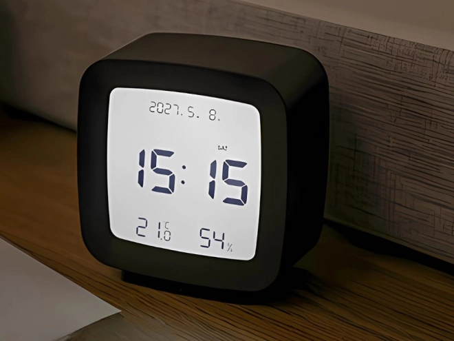 Digitální budík s LCD displejem a měřením teploty i vlhkosti
