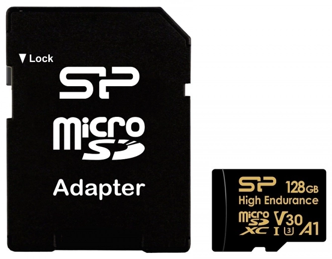 Paměťová karta MicroSDXC High Endurance 128GB V30 UHS-1 U3 A1 24/7 + microSD-SD ADAPTÉR