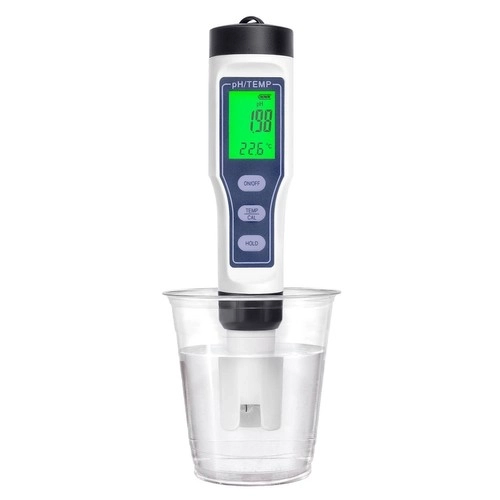 Digitální tester pH a teploty pro kontrolu kvality vody