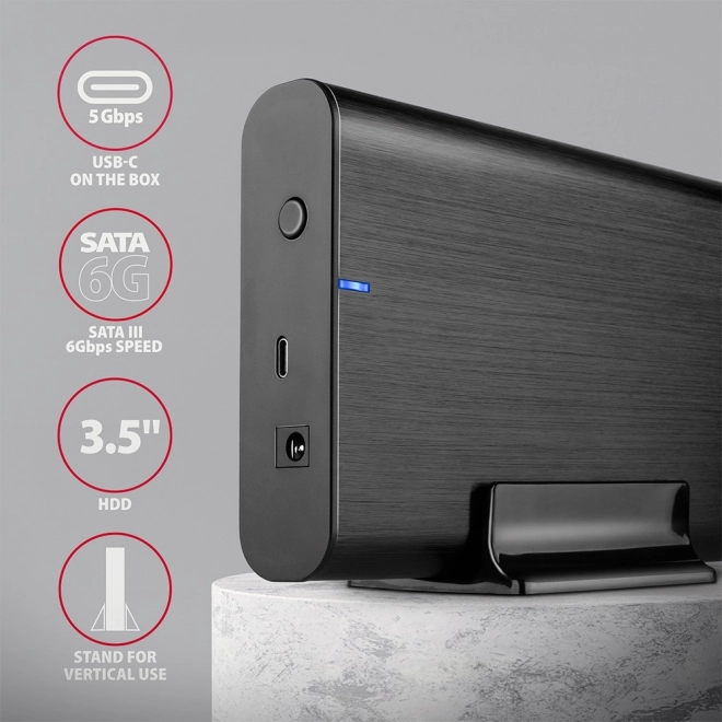 EE35-A6C Hliníkový externí kryt USB 3.2 Gen1 SATA 6G 3,5"