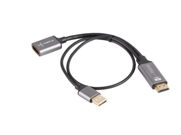 Adaptér HDMI na DisplayPort 4K stříbrný 20 cm