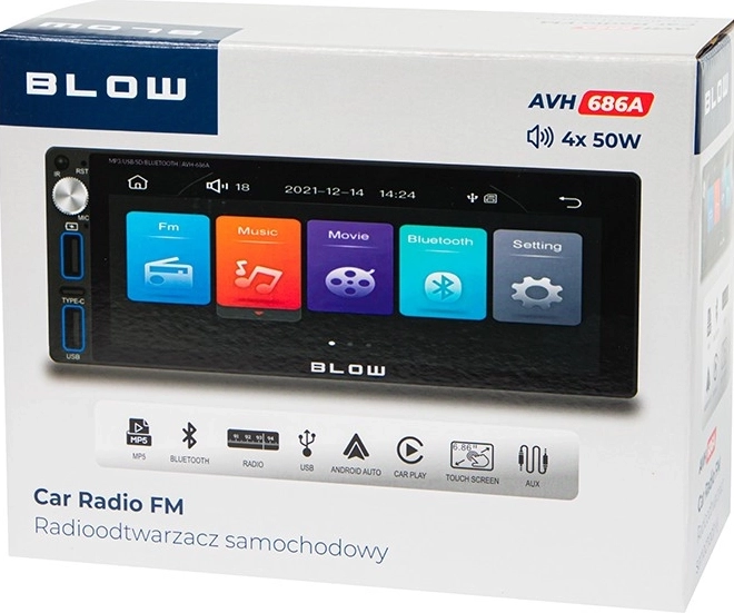 Autorádio BLOW s dotykovým displejem 7 palců a Bluetooth