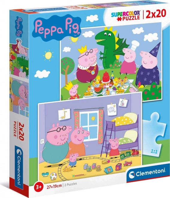 Puzzle 2x20 dílků Prasátko Peppa