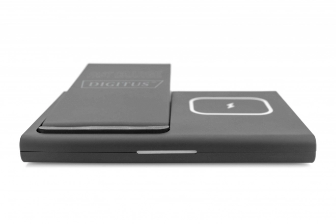 Skládací indukční nabíjecí stanice 3v1 15W MagSafe + Qi 1m USB černá