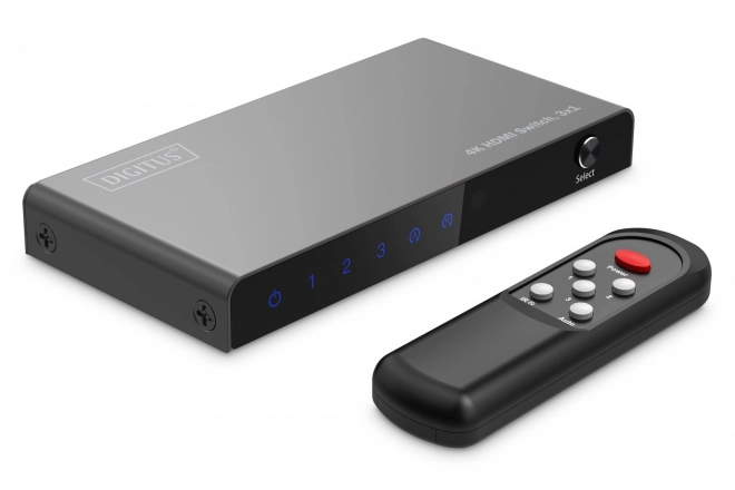 Přepínač 4K HDMI 3x1 s dálkovým ovládáním