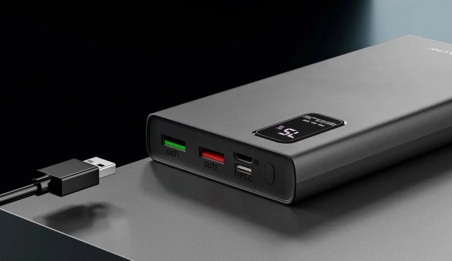 Power bank Extralink 10000 mAh rychlé nabíjení USB-C černý