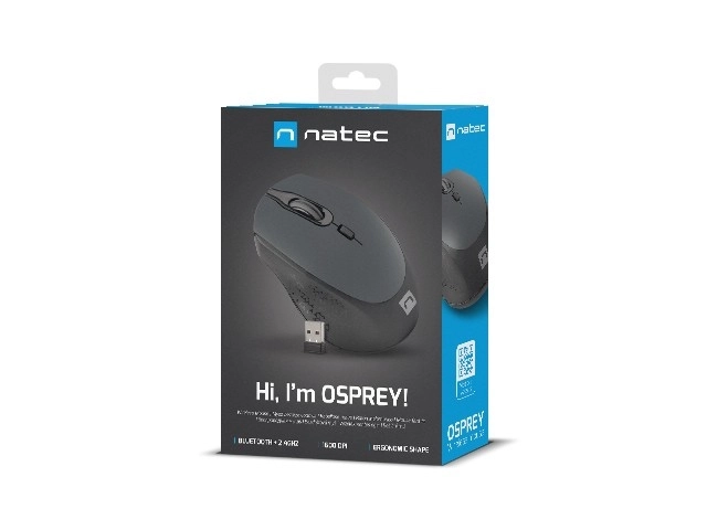 Bezdrátová myš Osprey 1600DPI Bluetooth + 2,4GHz Black & Grey