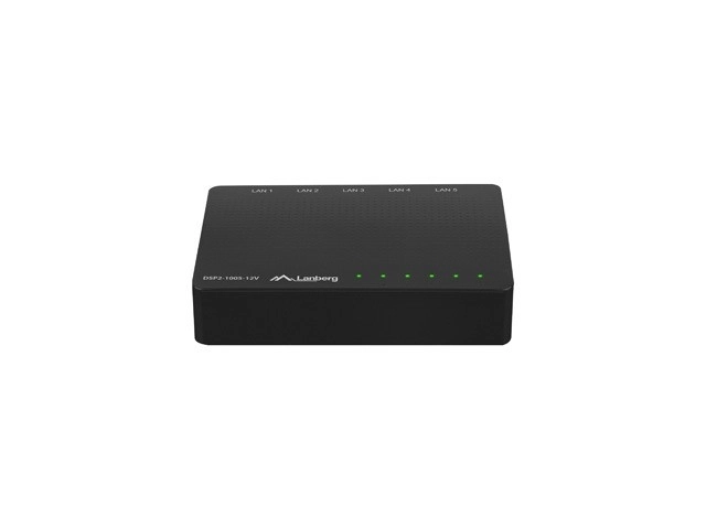 Přepínač LANBERG DSP2-1005 5x 1Gb/s Neřízený Gigabit Ethernet Desktop 12V