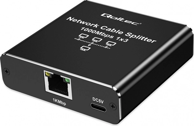 Ethernet rozdělovač mini switch 1x3 RJ45 1000Mb/s USB-C hliníkový