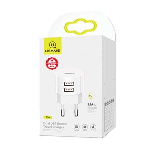 Síťová nabíječka T20 2XUSB 2,1A Round
