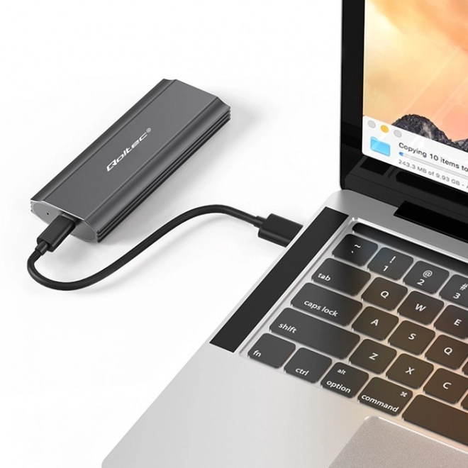 Obal na disk Qoltec pro M.2 SSD SATA NVMe USB-C 2TB