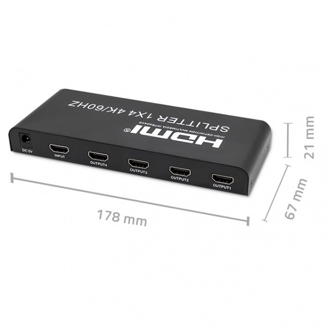Aktivní rozbočovač Rozbočovač 4 x HDMI 4K x 2K | 6Gb/s | 60Hz