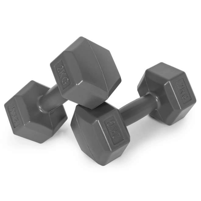 Hexagonální činky ModernHome 2x2 kg šedé