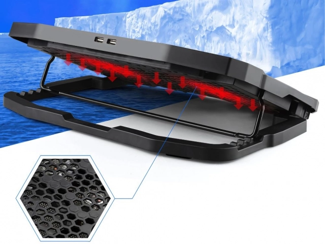 Nastavitelná chladicí podložka pod notebook s USB portem