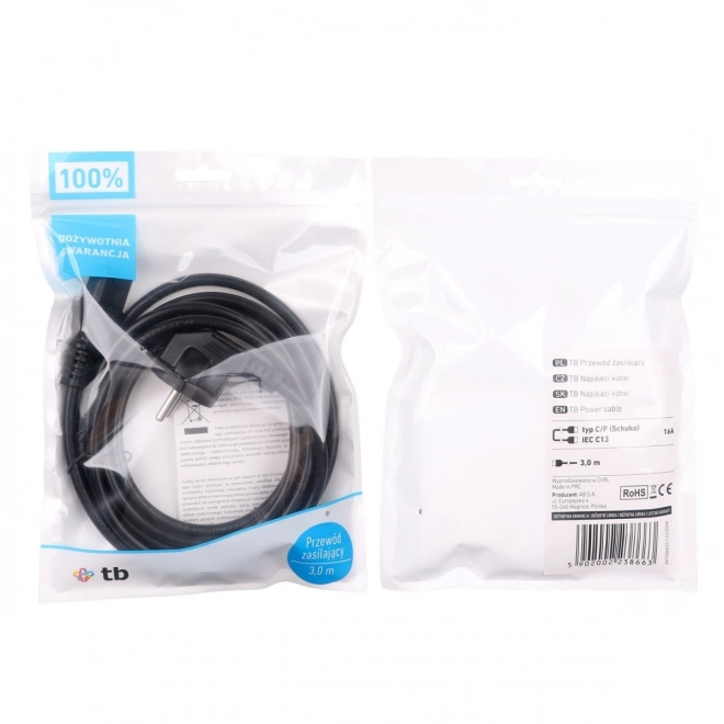 Napájecí kabel 3m IEC C13 VDE