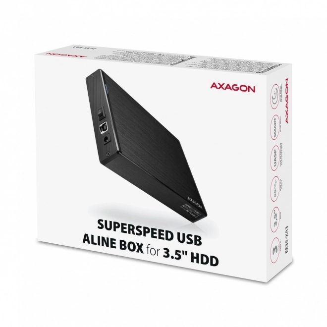 Hliníkový externí box AXAGON USB 3.2 Gen 1 pro 3,5" HDD