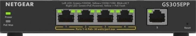 netgear gs305epp 5portový gigabitový switch poe+