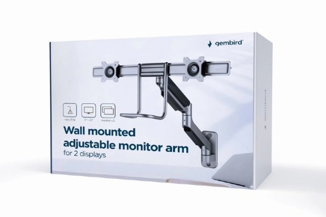 Dvojitý nástěnný držák monitoru 17-32 palců 8 kg