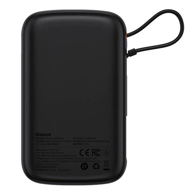 Powerbanka Baseus Qpow Pro s USB-C kabelem černá