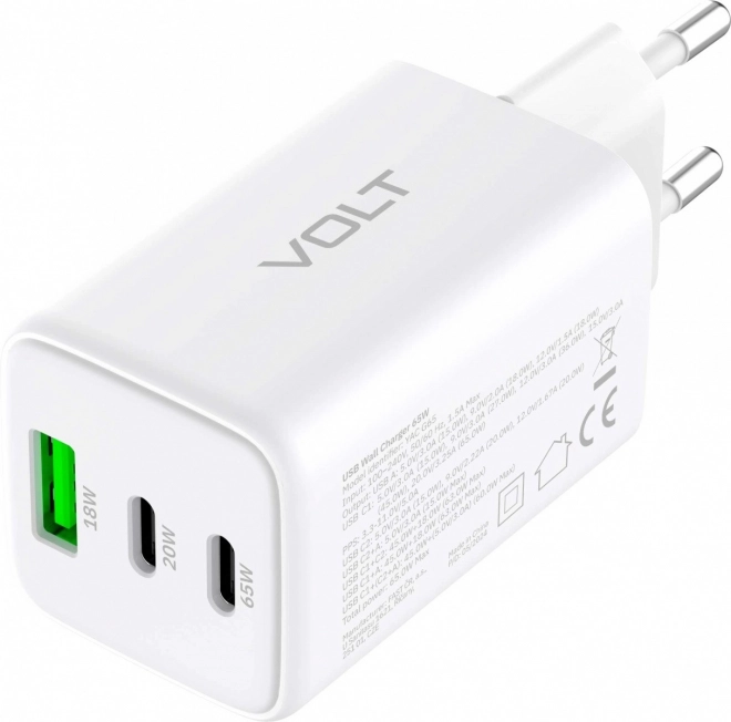 Síťová nabíječka s 3 USB a 65W Power Delivery