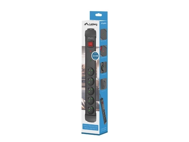 Napájecí lišta 1,5 m 5x230V SP1-05E-0150-BK