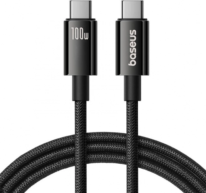 Baseus tungsten gold USB‑C na USB‑C kabel 100 W, 1,5 m, černý