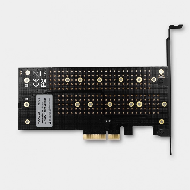 Interní adaptér PCIe x4 PCEM2-D, 1x M.2 NVMe M-key + 1x SATA B-key slot, SP & LP