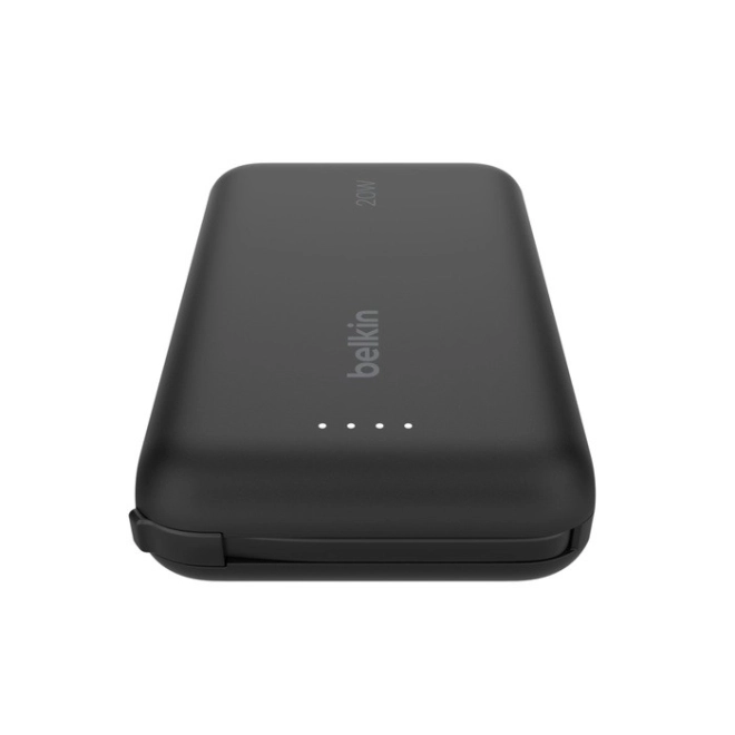 Powerbanka BoostCharge 10k mAh s vestavěným kabelem USB-C a portem, černá