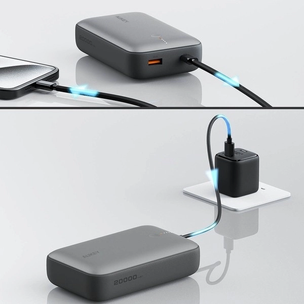 Mini powerbanka Aukey s kapacitou 20000mAh s rychlým nabíjením QC 3.0