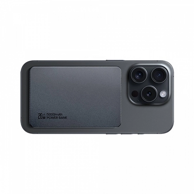 Indukční powerbanka 5000mAh 20W Magsafe PD Fast Charge šedá
